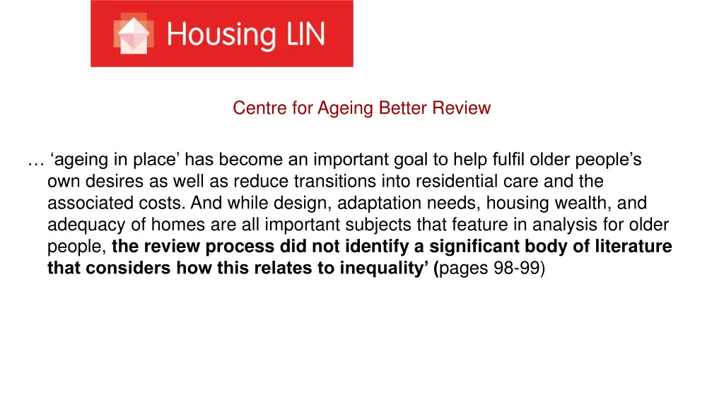 centre for ageing better review