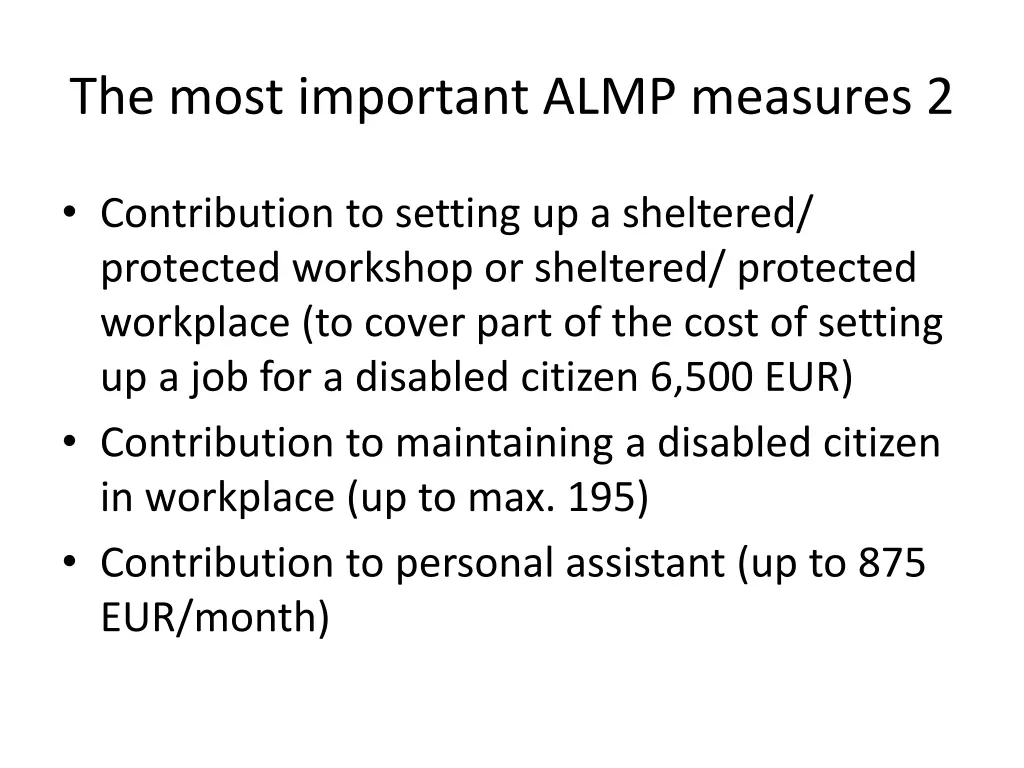 the most important almp measures 2