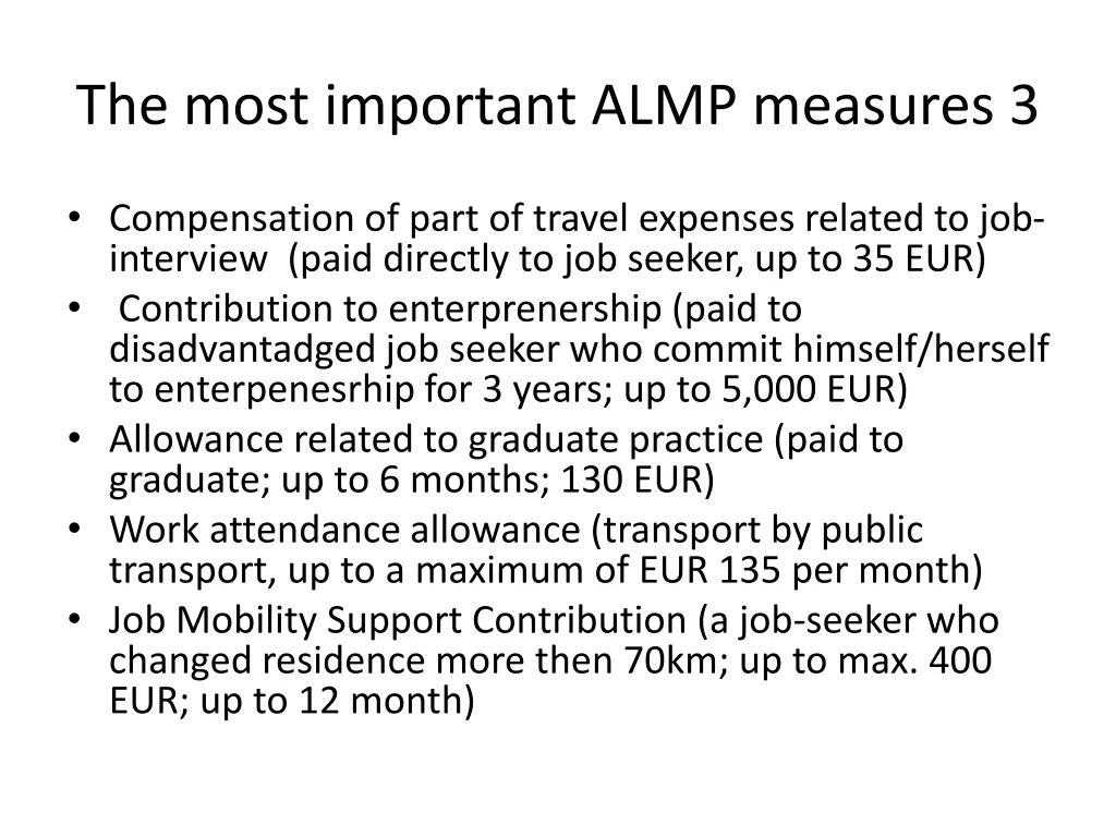 the most important almp measures 3