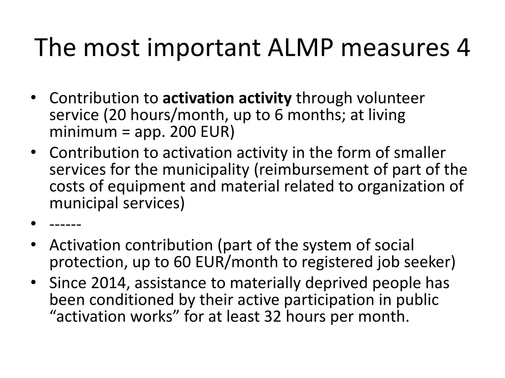 the most important almp measures 4