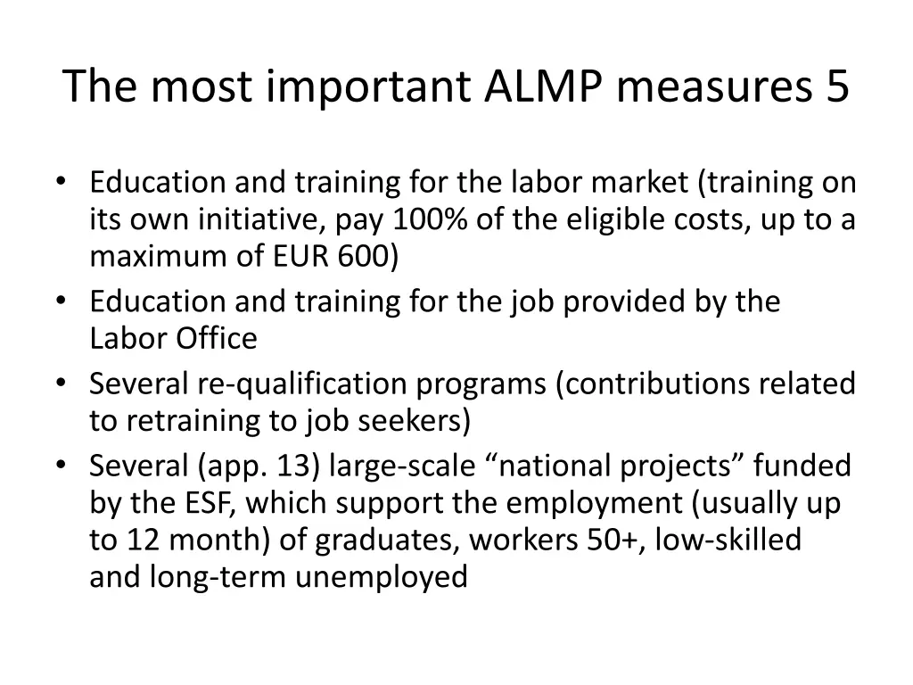 the most important almp measures 5