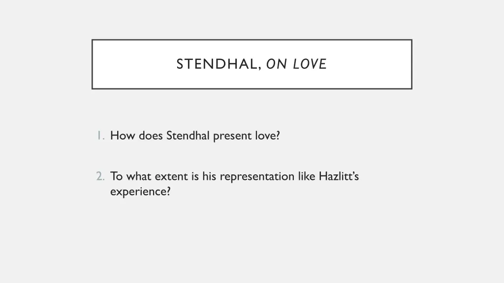 stendhal on love