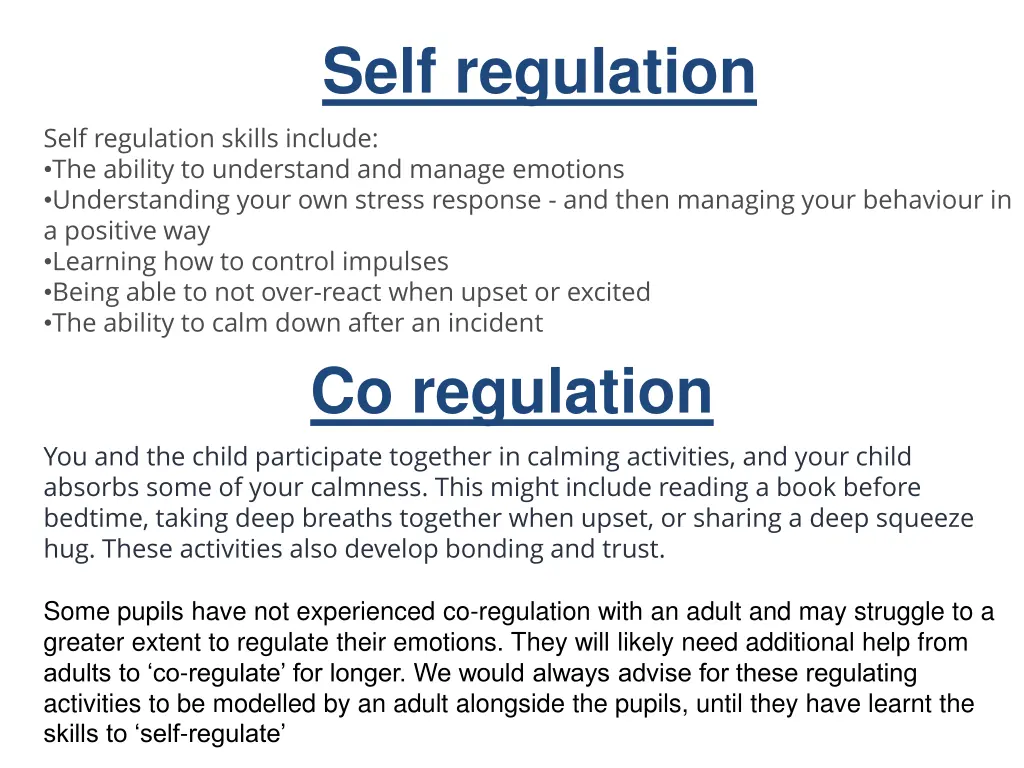 self regulation