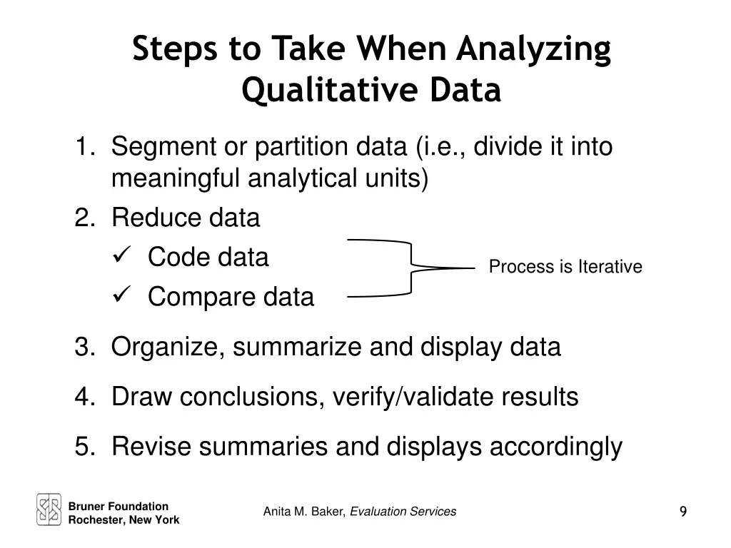 steps to take when analyzing qualitative data
