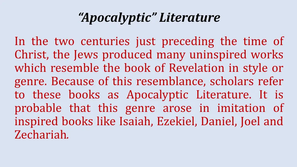 apocalyptic literature 1