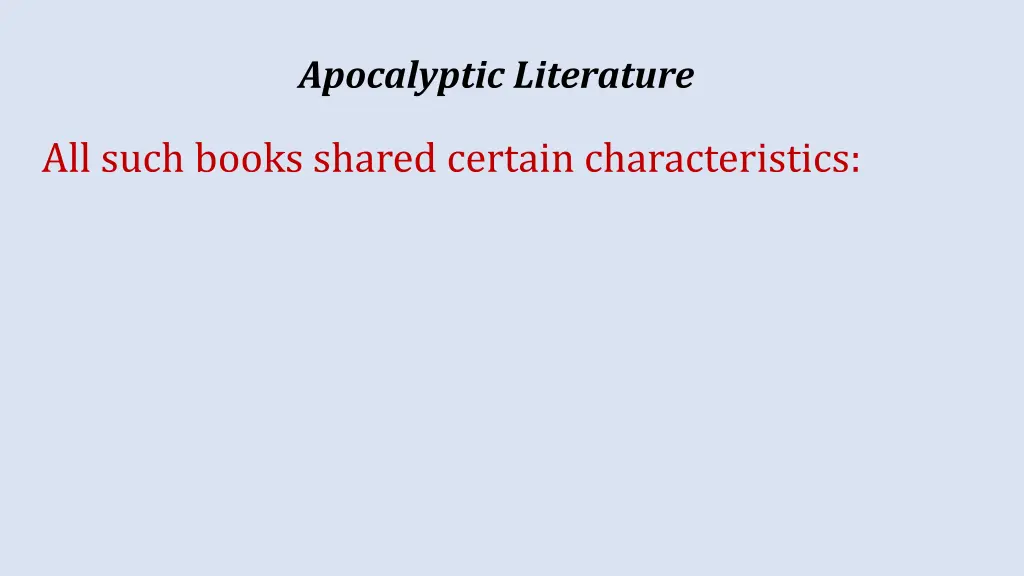 apocalyptic literature 2