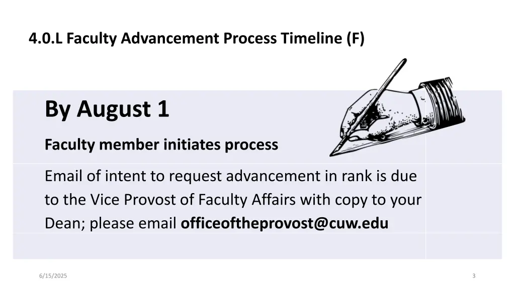 4 0 l faculty advancement process timeline f