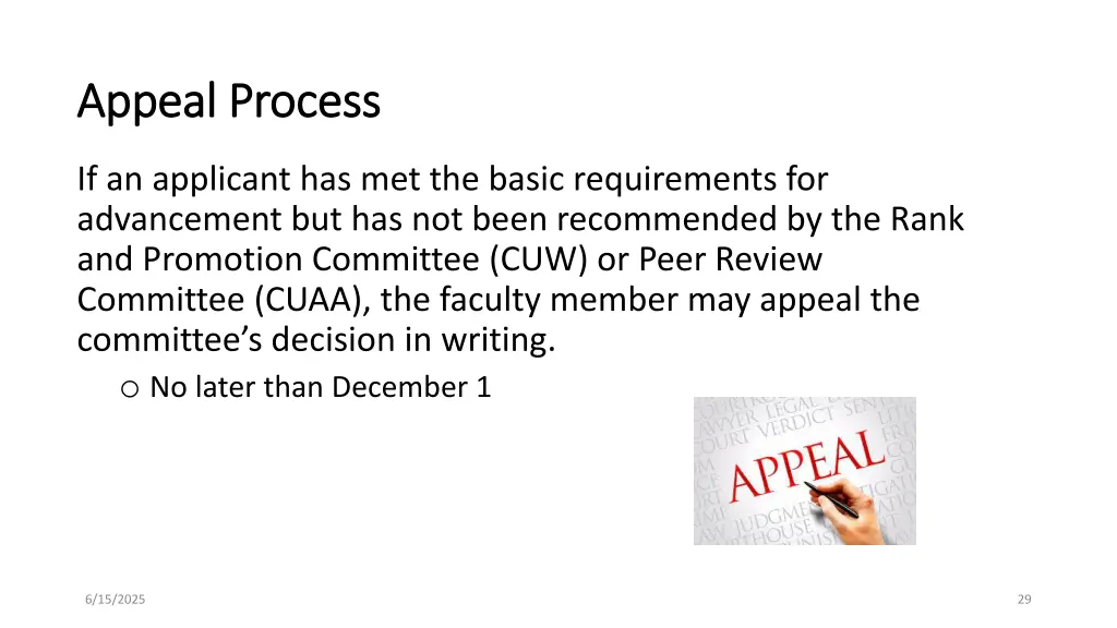 appeal process appeal process