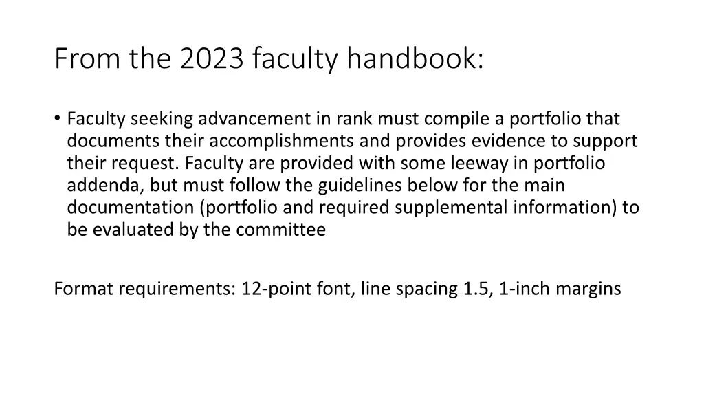 from the 2023 faculty handbook