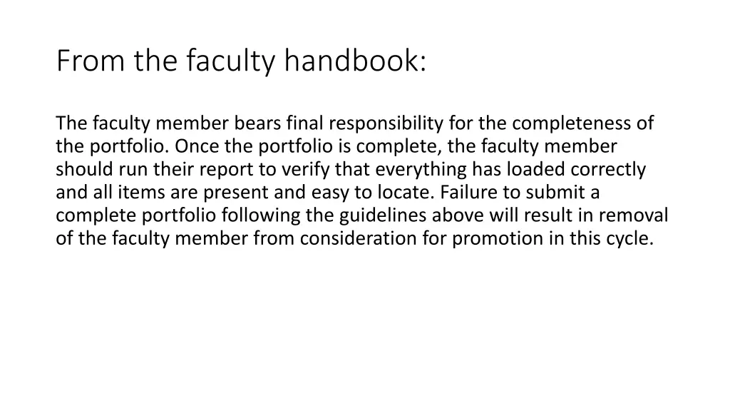 from the faculty handbook