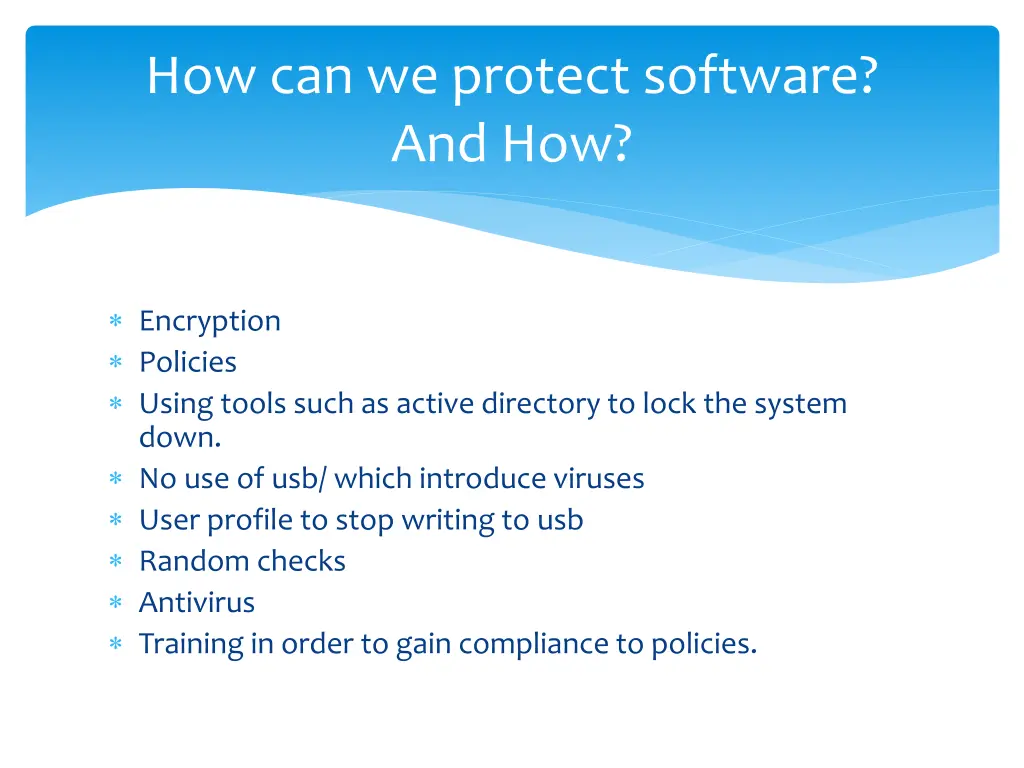how can we protect software and how