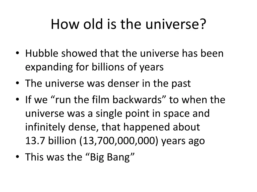 how old is the universe