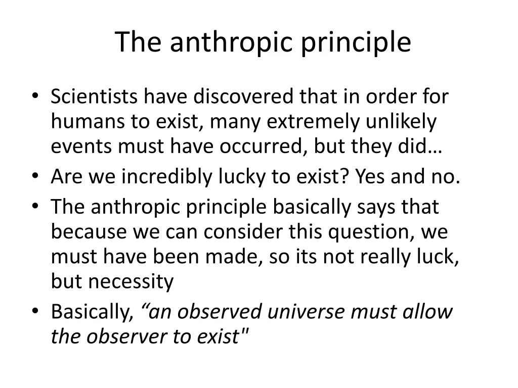 the anthropic principle
