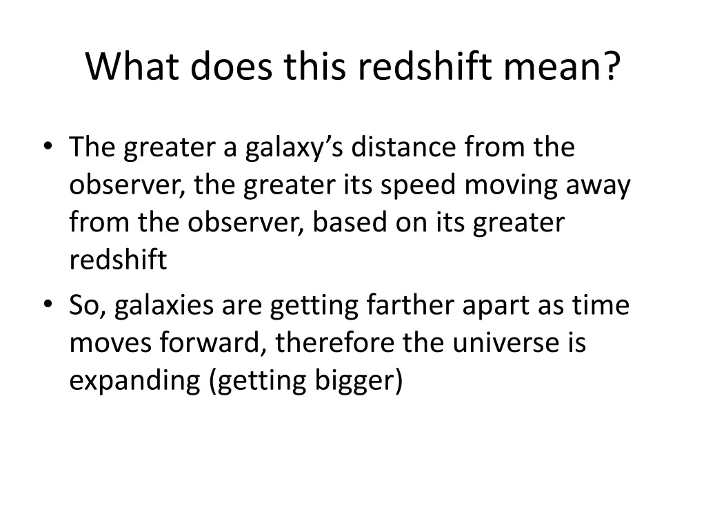 what does this redshift mean