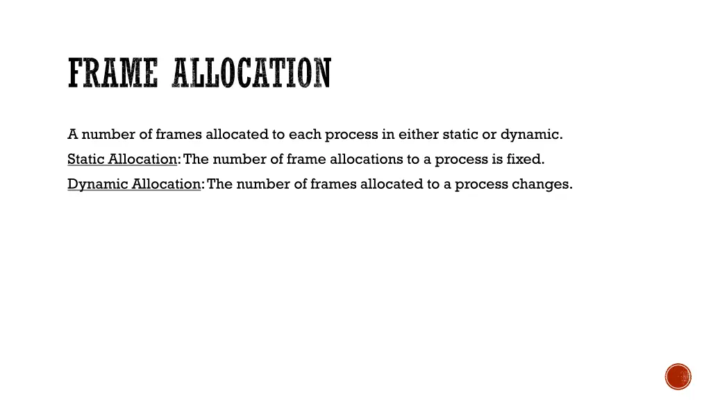 frame allocation