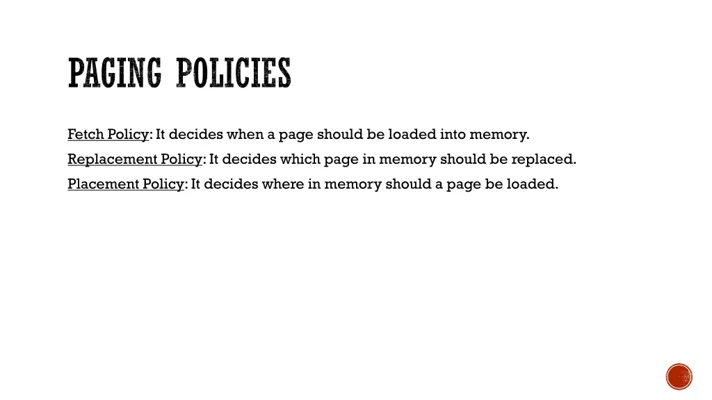 paging policies