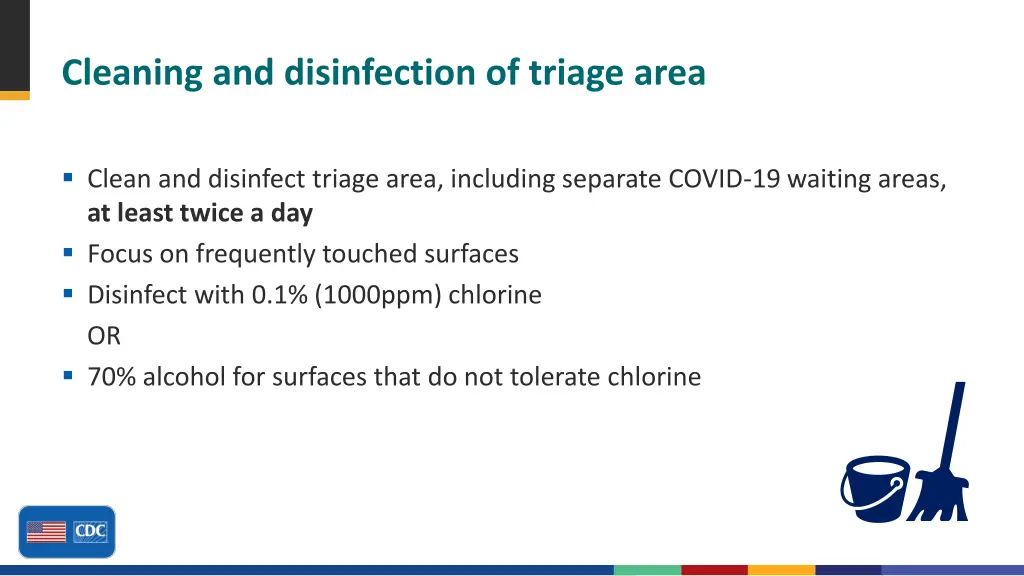 cleaning and disinfection of triage area