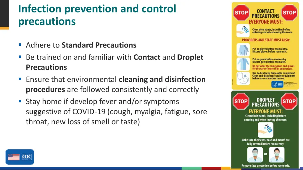 infection prevention and control precautions