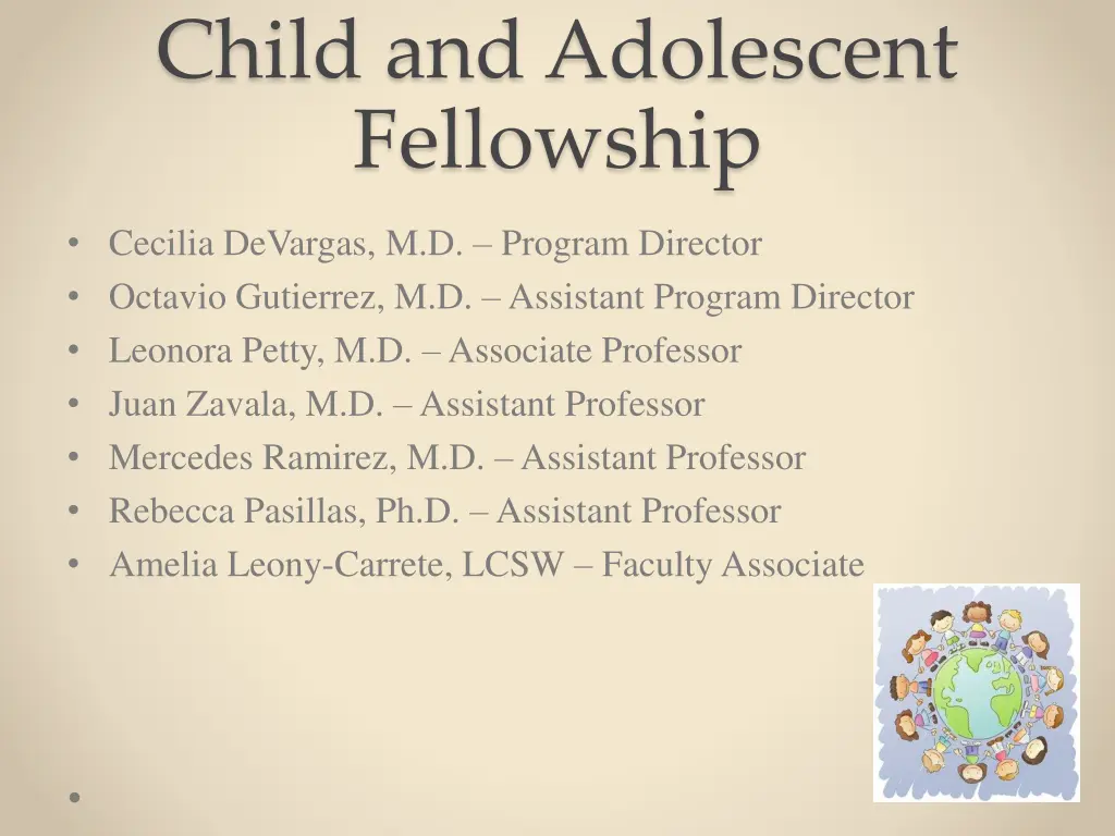 child and adolescent fellowship