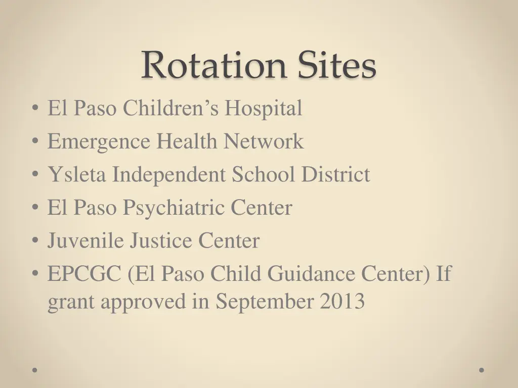 rotation sites el paso children s hospital