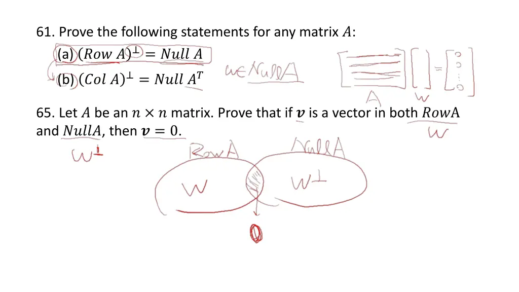 61 prove the following statements for any matrix
