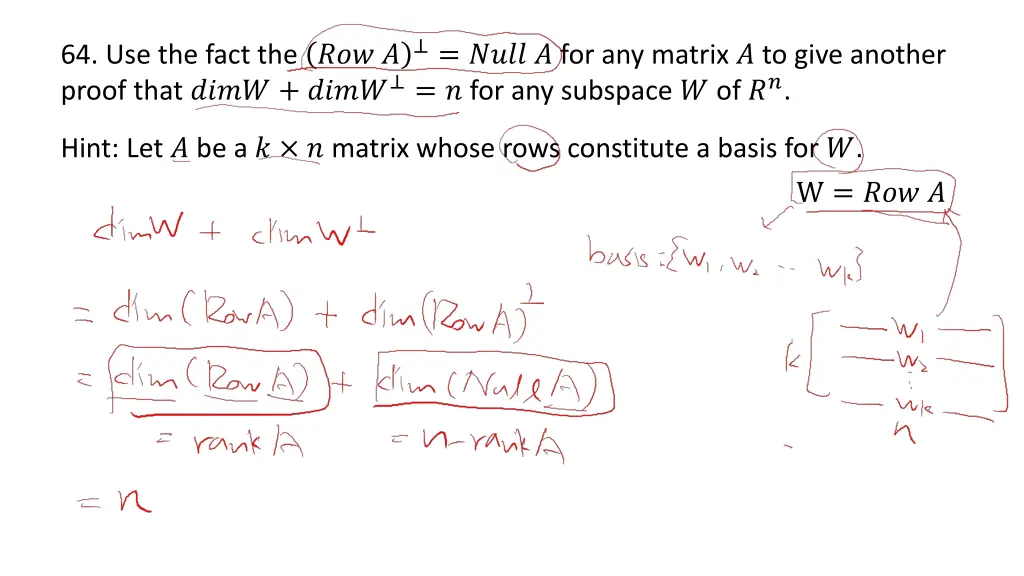 64 use the fact the for any matrix to give