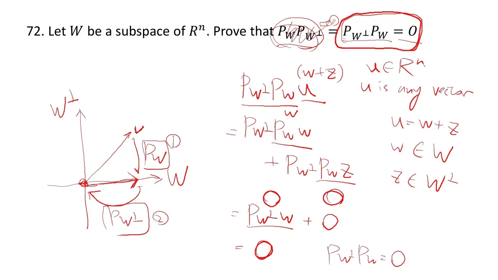 72 let be a subspace of prove that 1