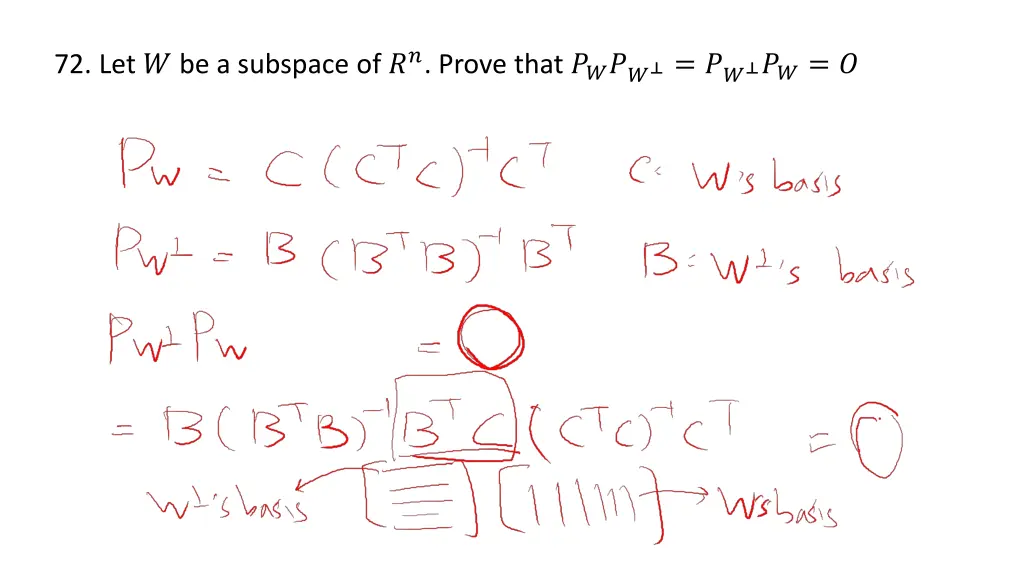 72 let be a subspace of prove that