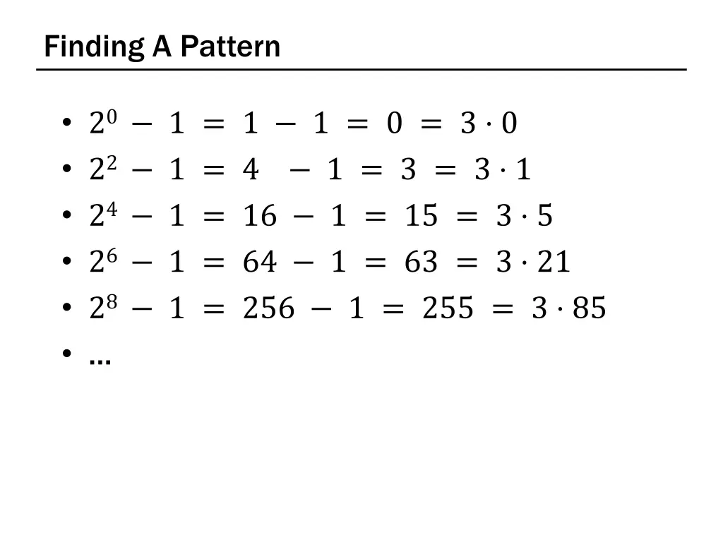 finding a pattern