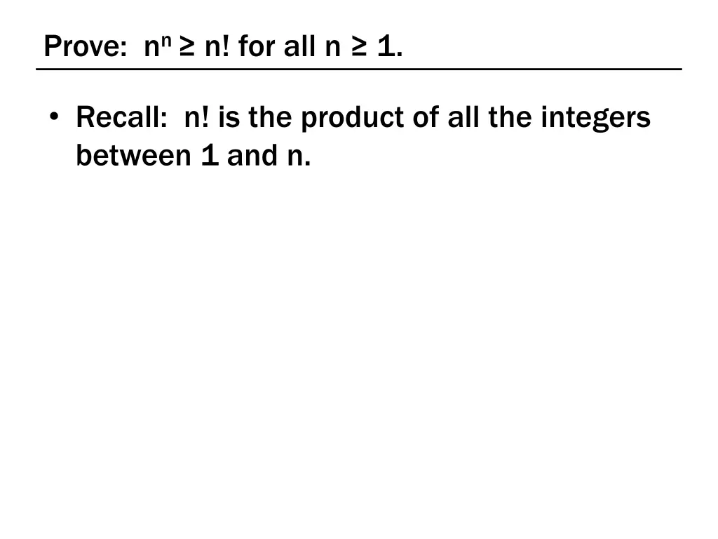 prove n n n for all n 1