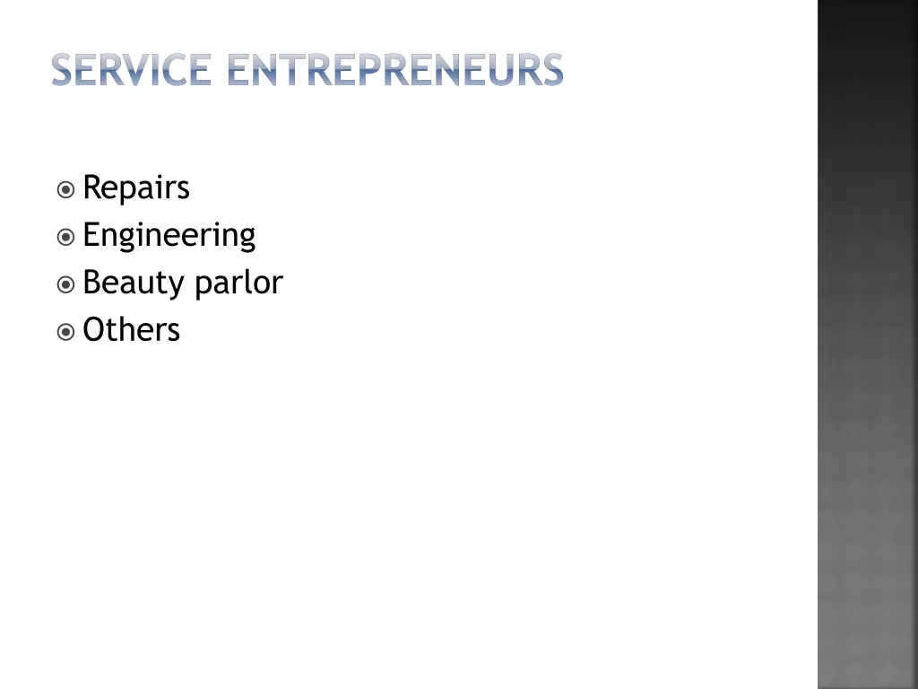 service entrepreneurs