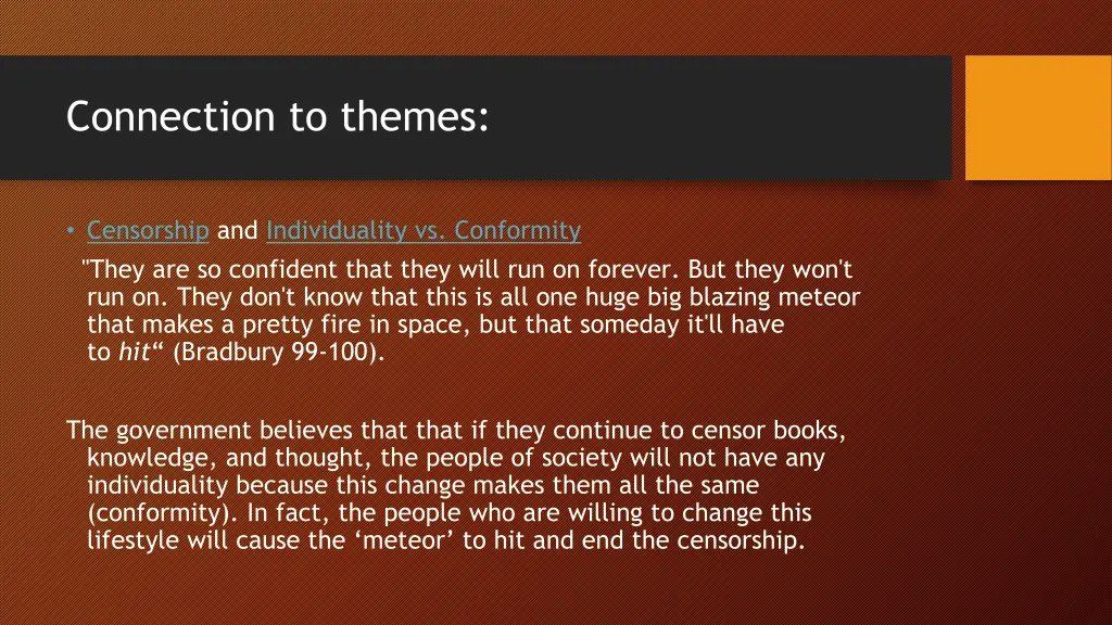 connection to themes