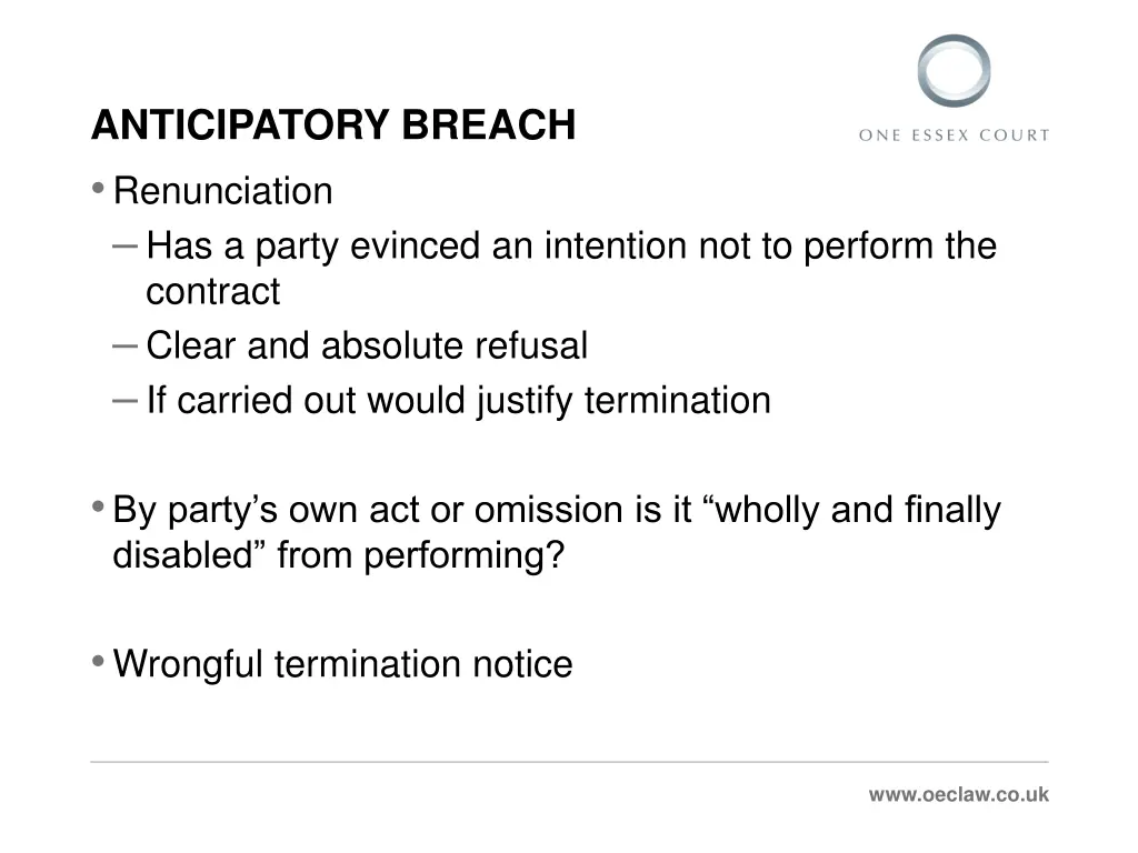anticipatory breach renunciation has a party