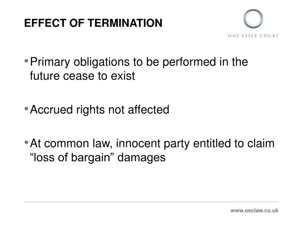 effect of termination