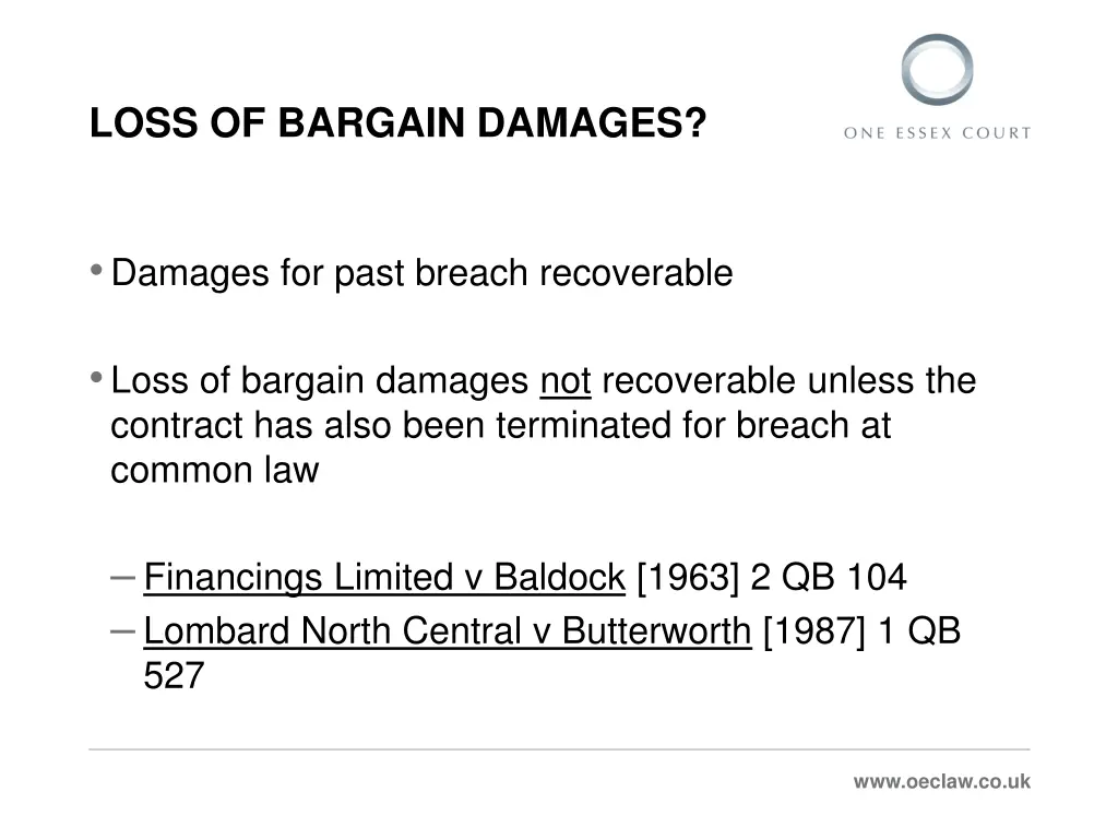 loss of bargain damages 1
