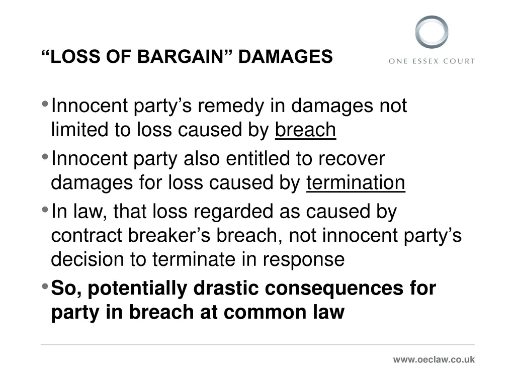 loss of bargain damages