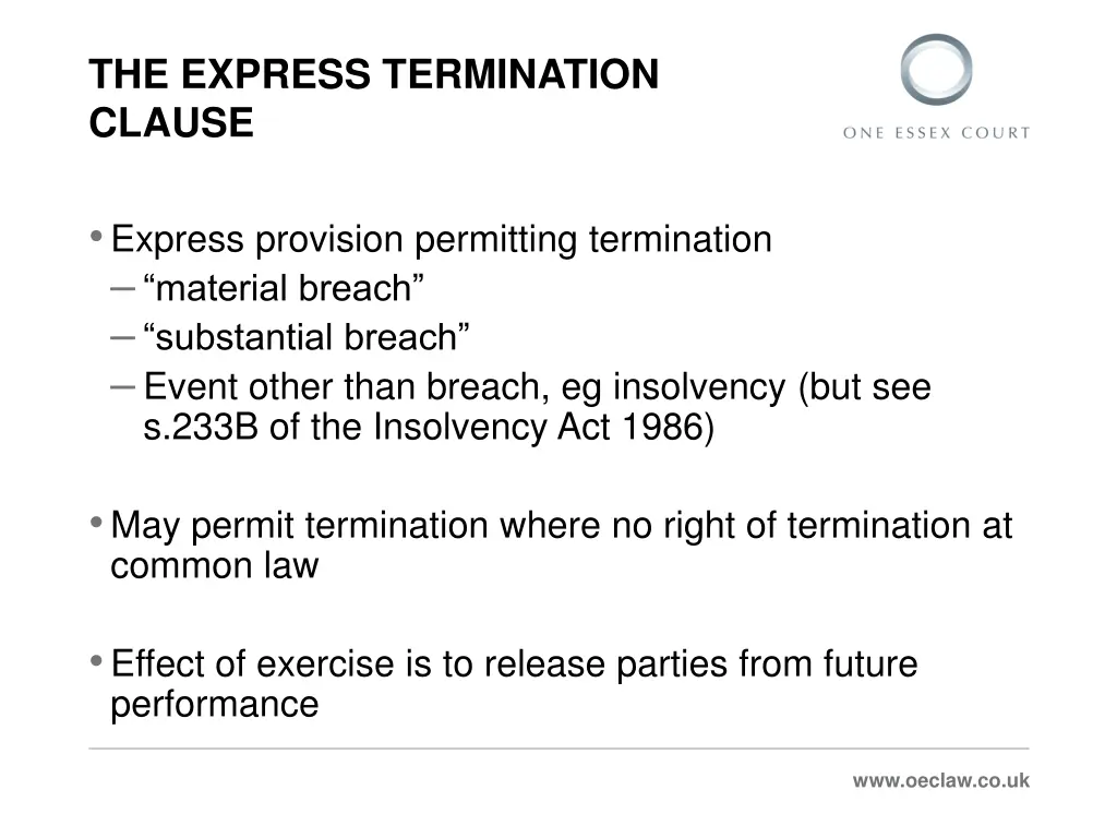 the express termination clause