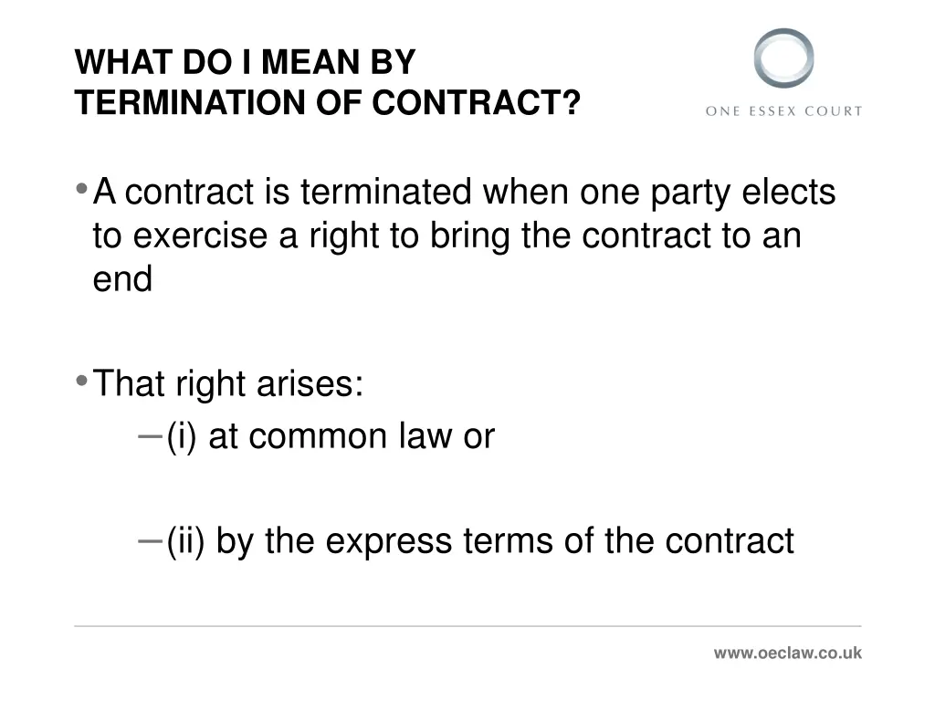 what do i mean by termination of contract