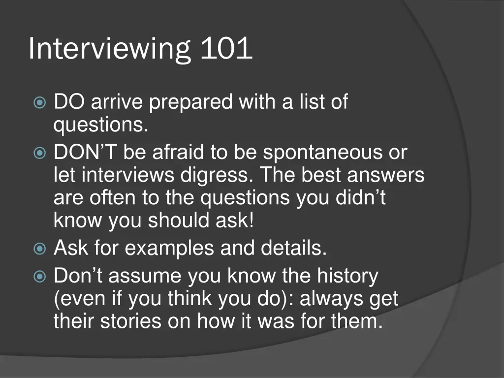 interviewing 101 2