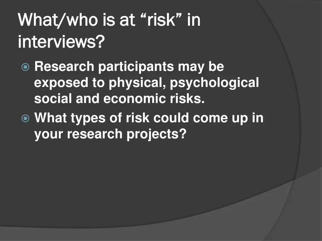 what who is at risk in what who is at risk