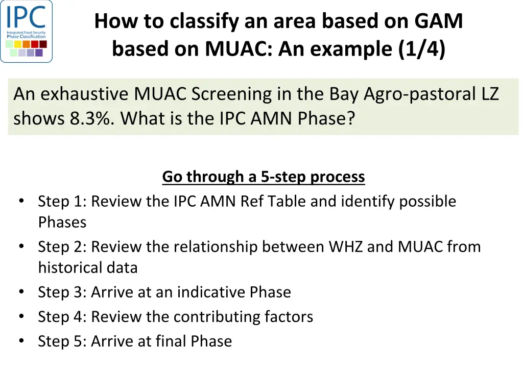 how to classify an area based on gam based