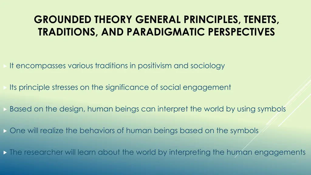 grounded theory general principles tenets