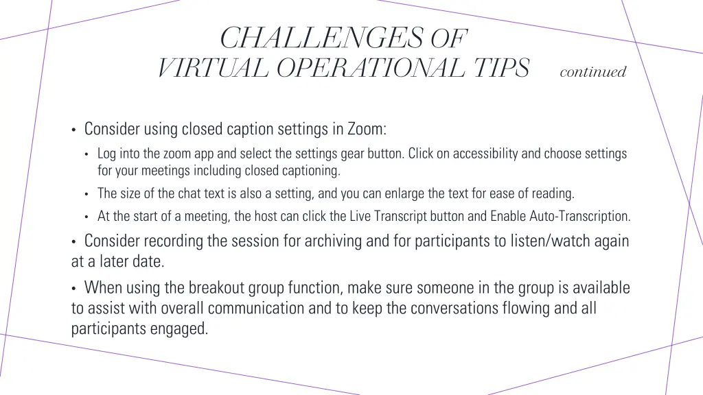 challenges of virtual operational tips 1