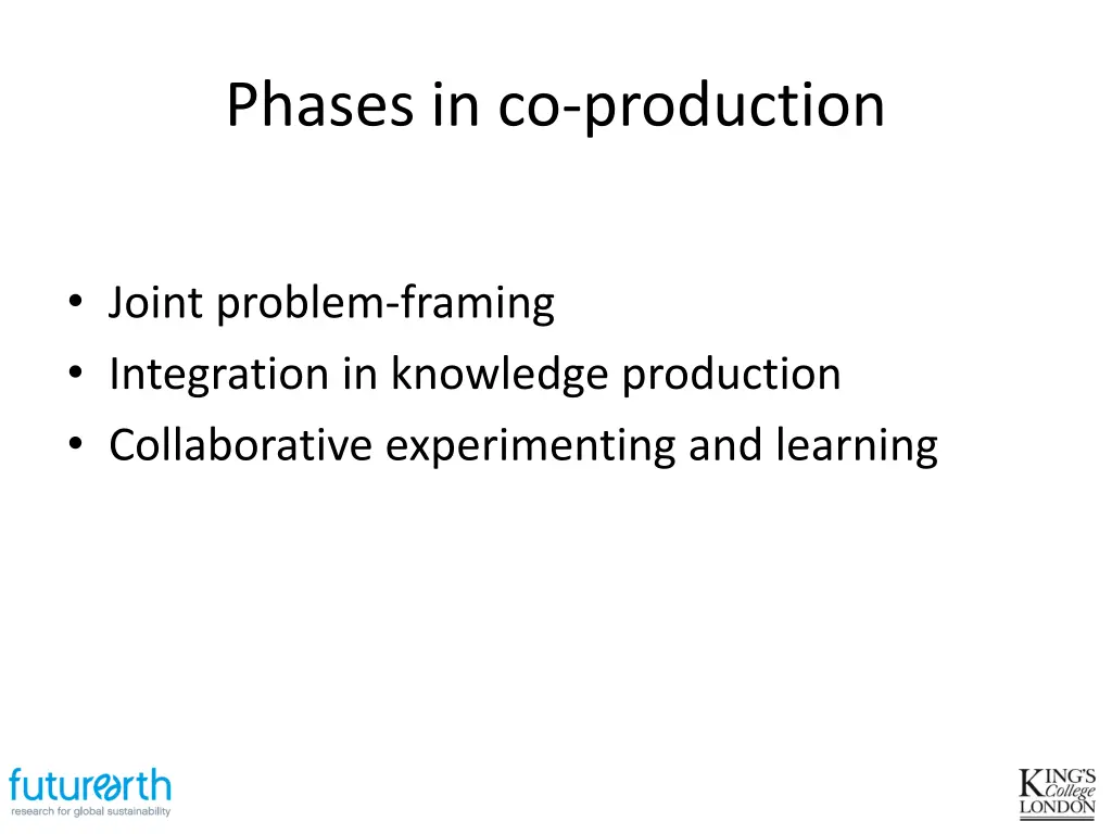 phases in co production
