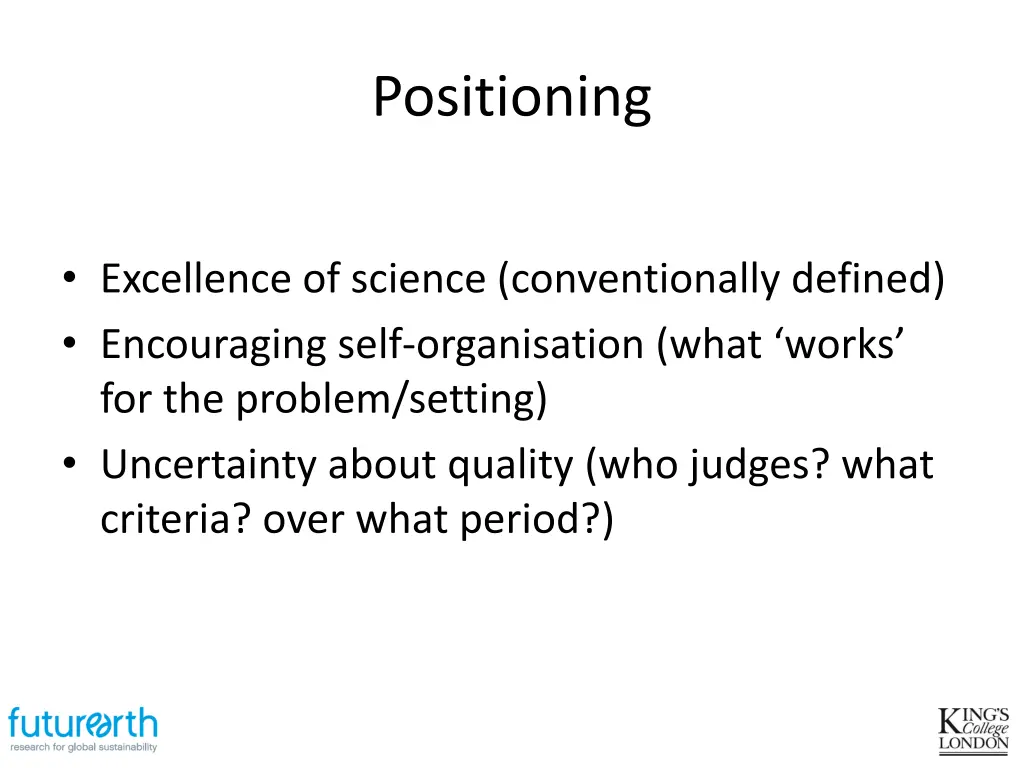 positioning