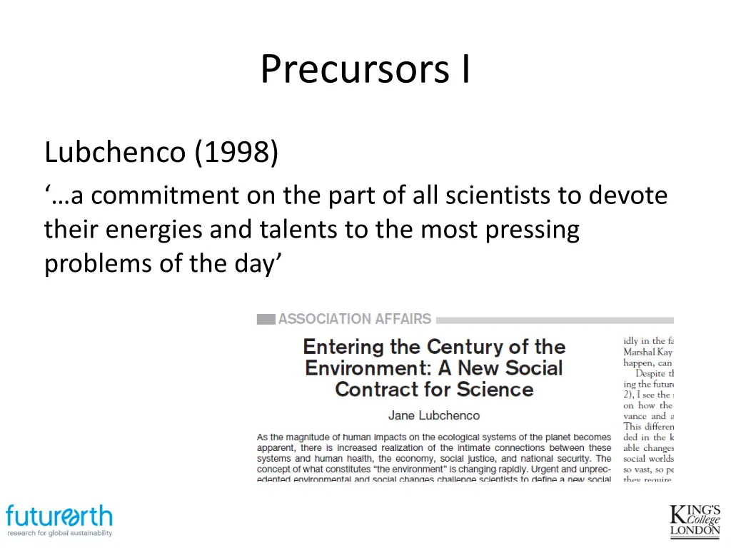 precursors i