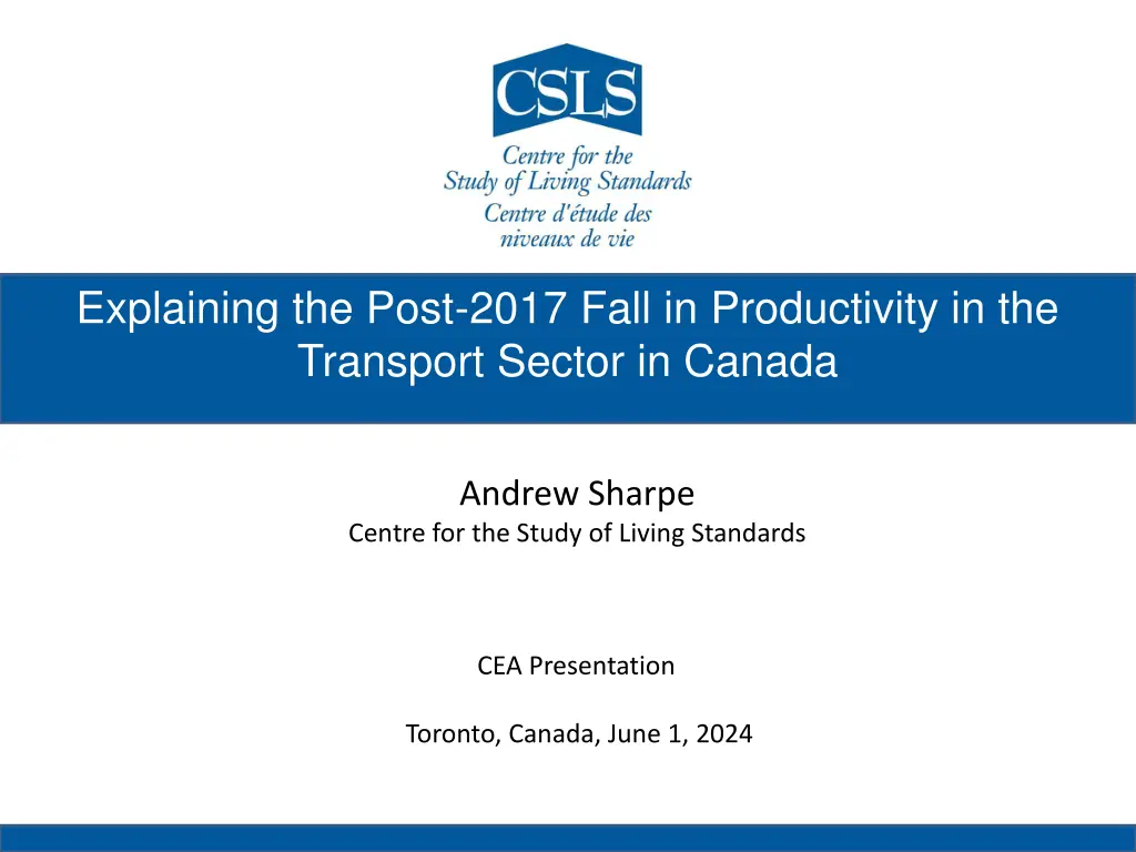 explaining the post 2017 fall in productivity