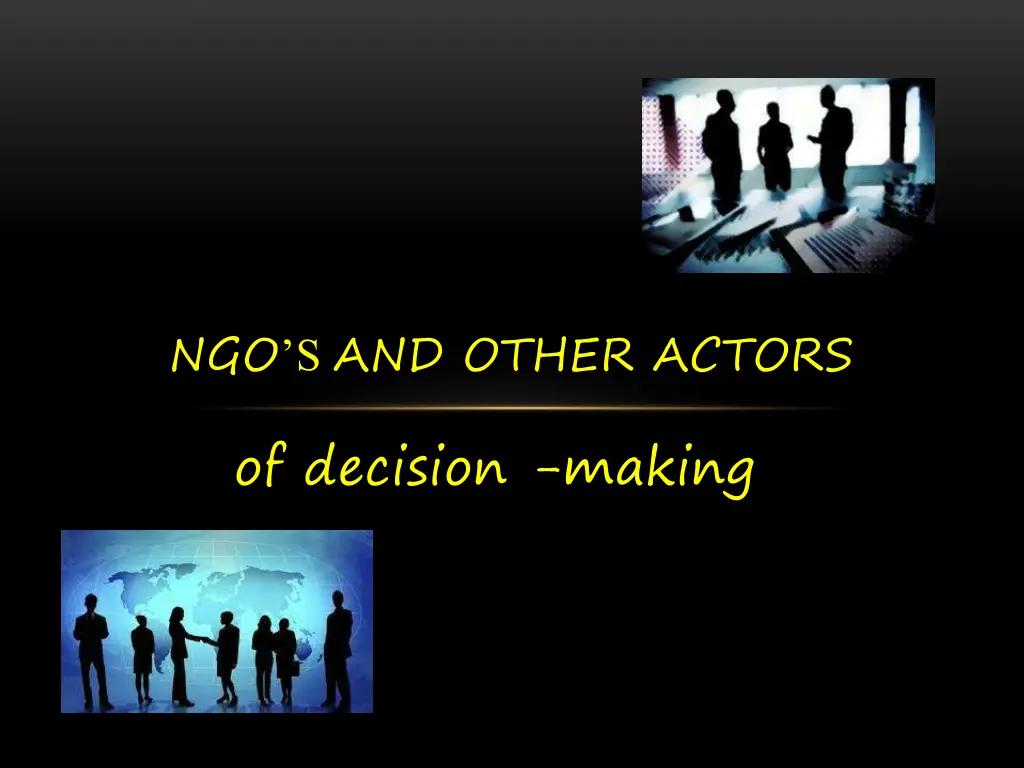 ngo s and other actors