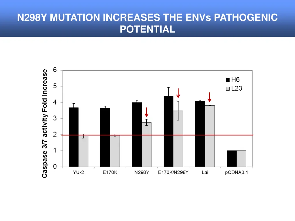 n298y mutation increases the envs pathogenic