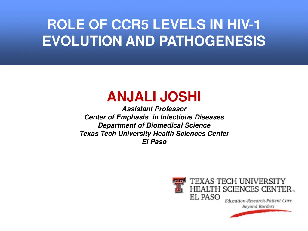 role of ccr5 levels in hiv 1 evolution